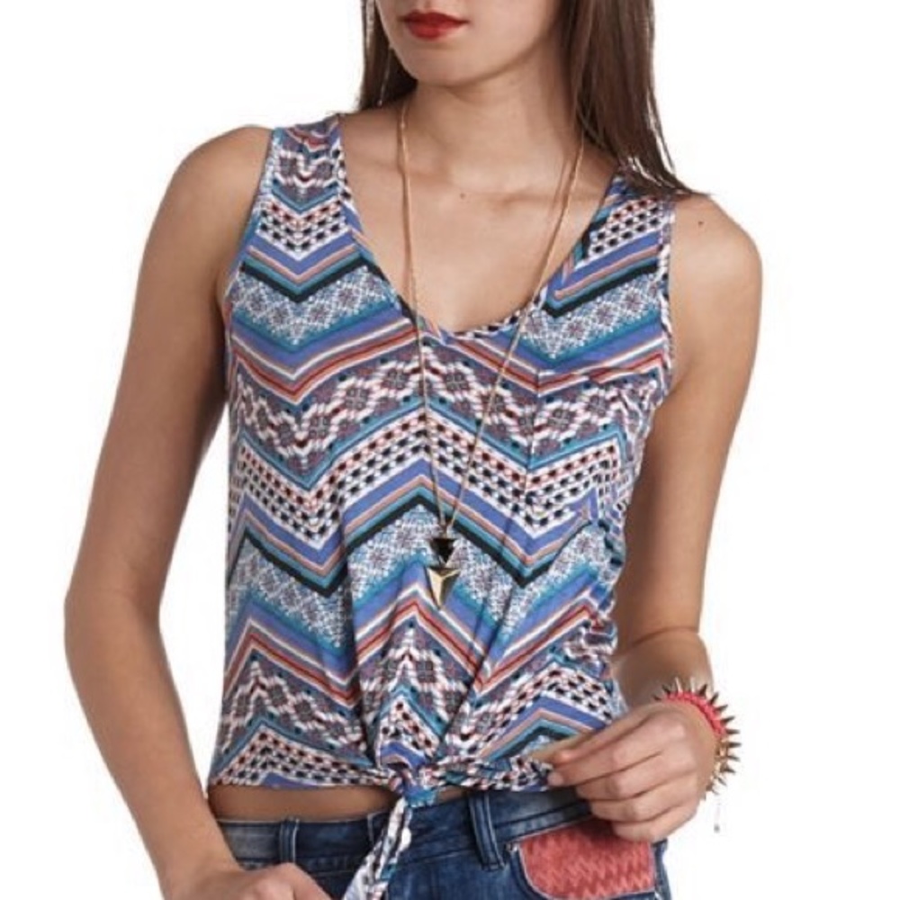 Charlotte Russe Tie-Front Tank - Size M (EUC)